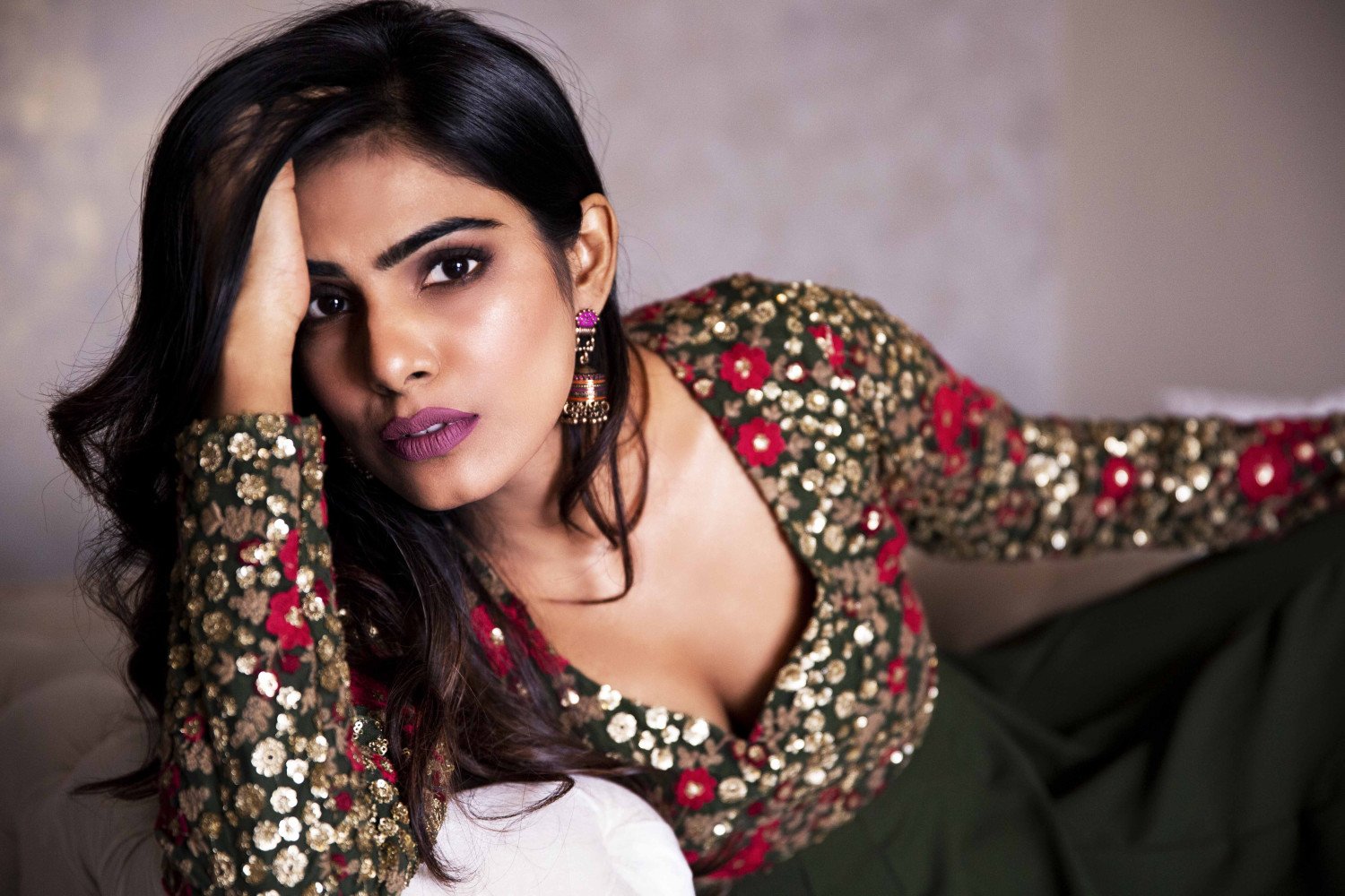  Indian model on sofa